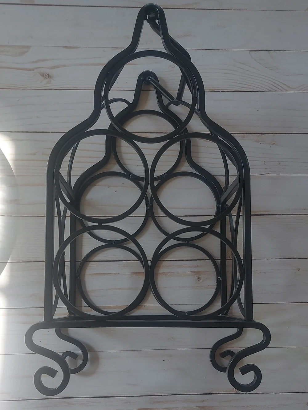 Black Metal Wall Wine Rack - Tabletop Size